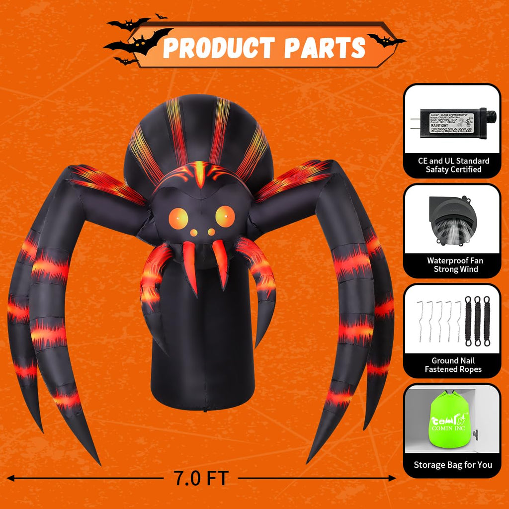 7FT Halloween Inflatables Yard Decor with LEDs N605198