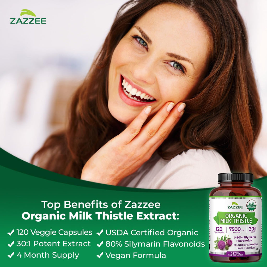 Organic Milk Thistle 30:1 Extract 120 Capsules D505868