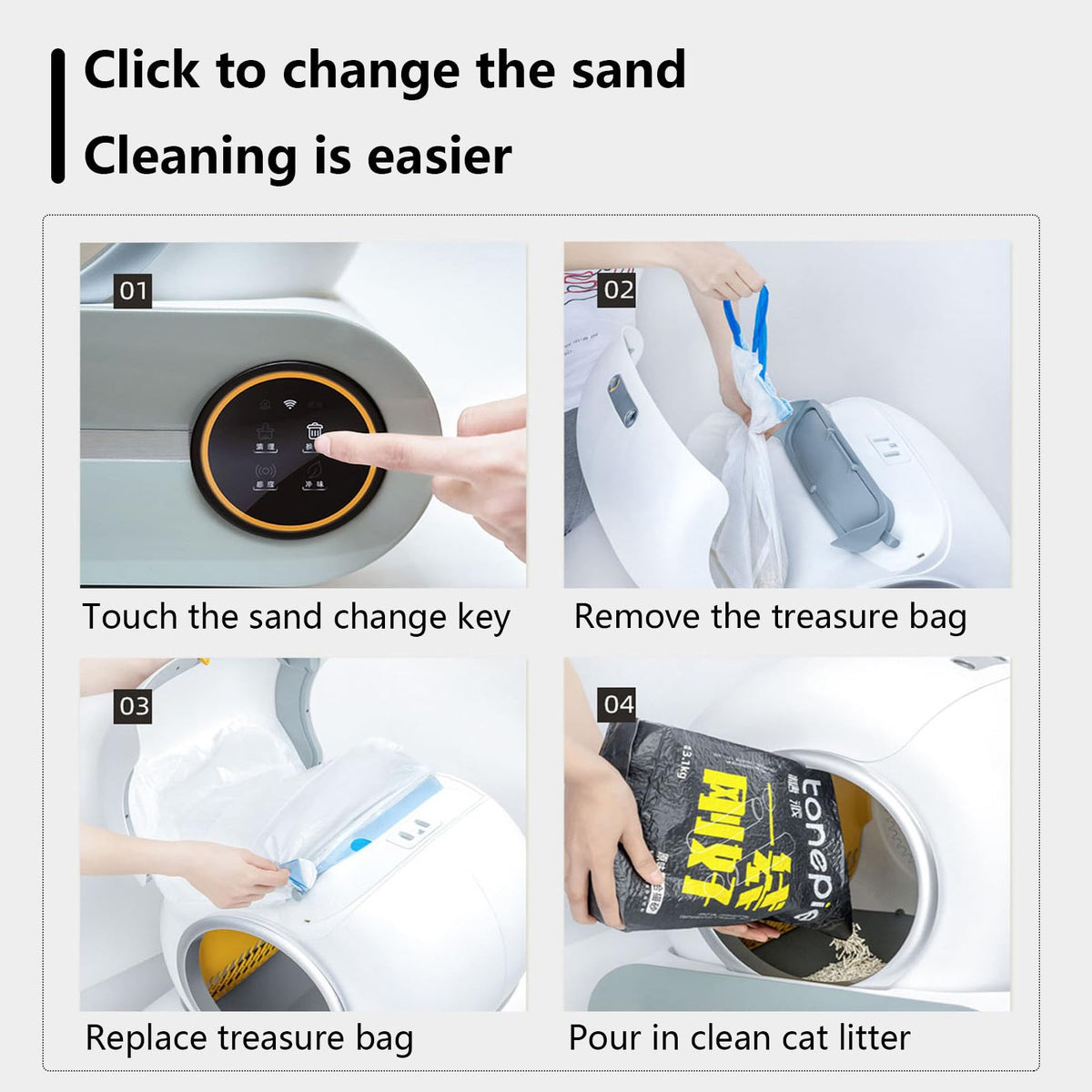 Covered Self-Cleaning Litter Box with Disposable Trays O699