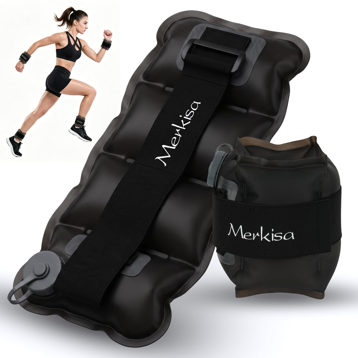 Adjustable Water-Fillable TPU Ankle and Wrist Weights Set J116288
