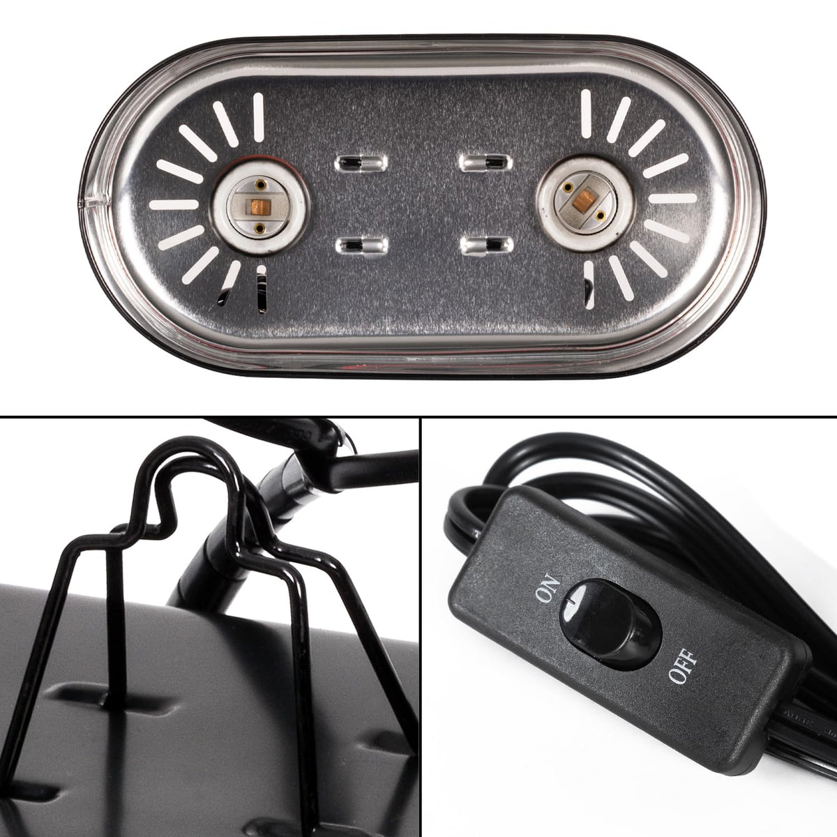 Dual Reptile Light Fixture & 100W Basking Spot Light with 26W UVA UVB Bulb Combo Pack B309447