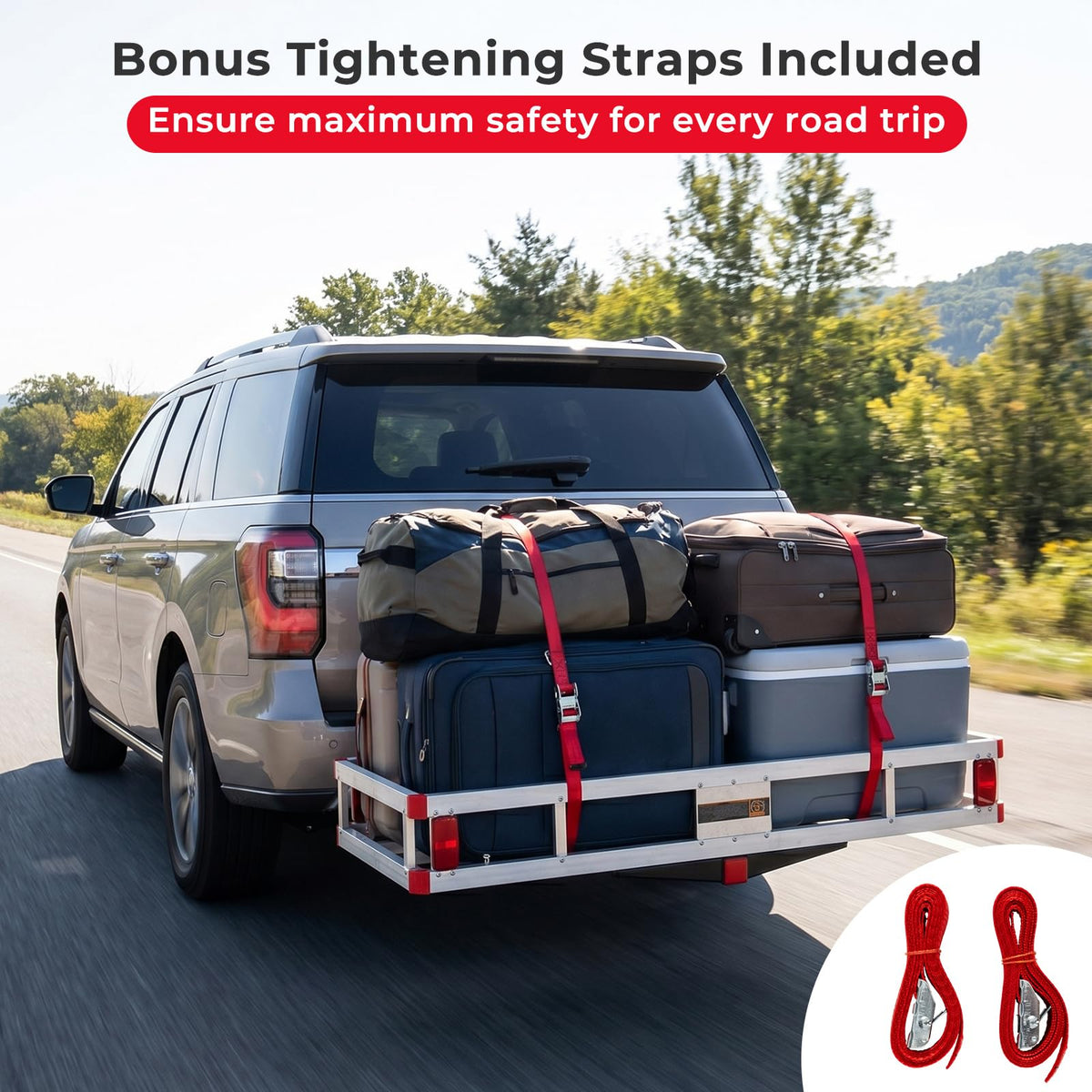 Aluminum Hitch Mount Cargo Carrier with 9" Side Rails, 500 lbs Capacity Z96489