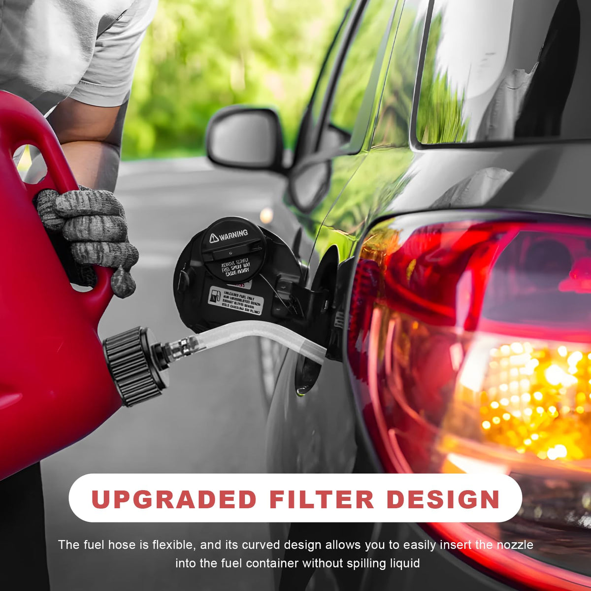 2PCS Clear Fuel Filler Jug Hose Quick Fill Spout P437