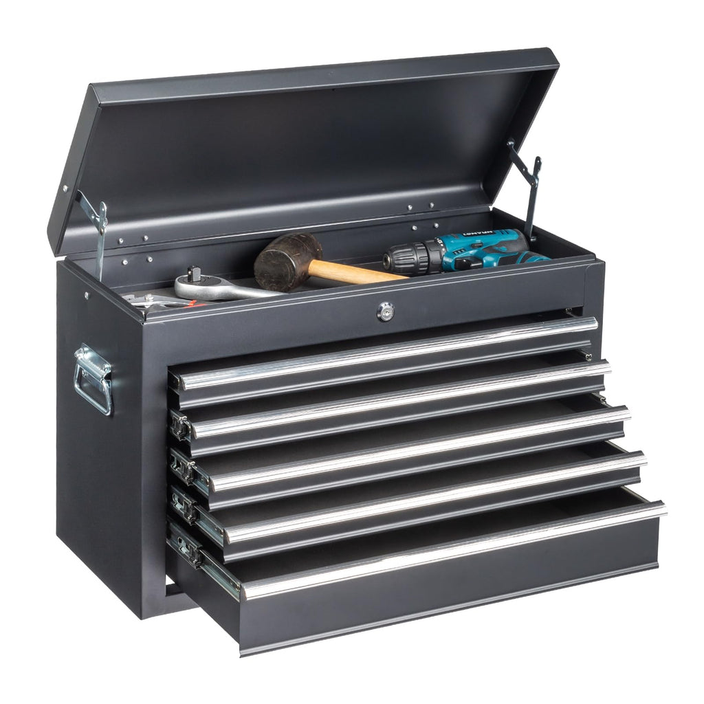 24" 5 Drawer Black Metal Tool Box T123