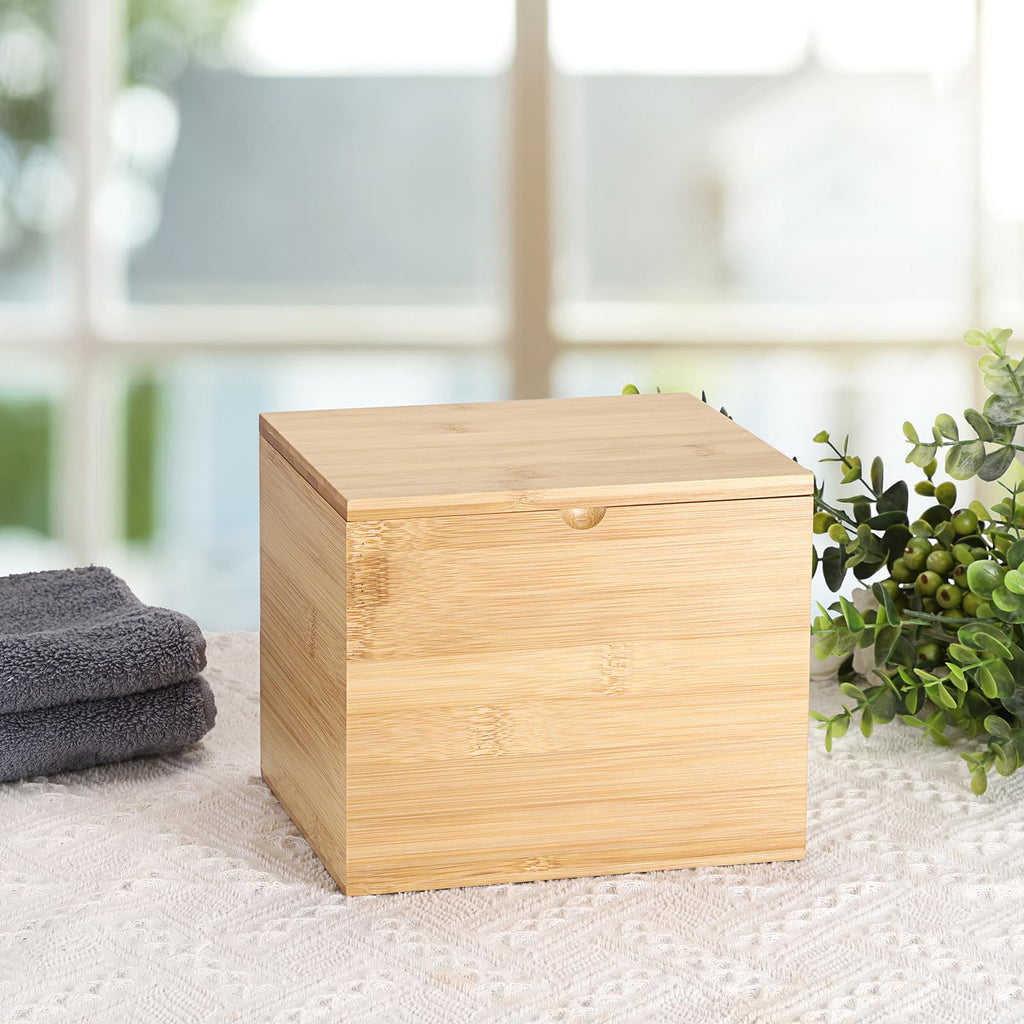Bamboo Facial Towel Holder with Lid C540