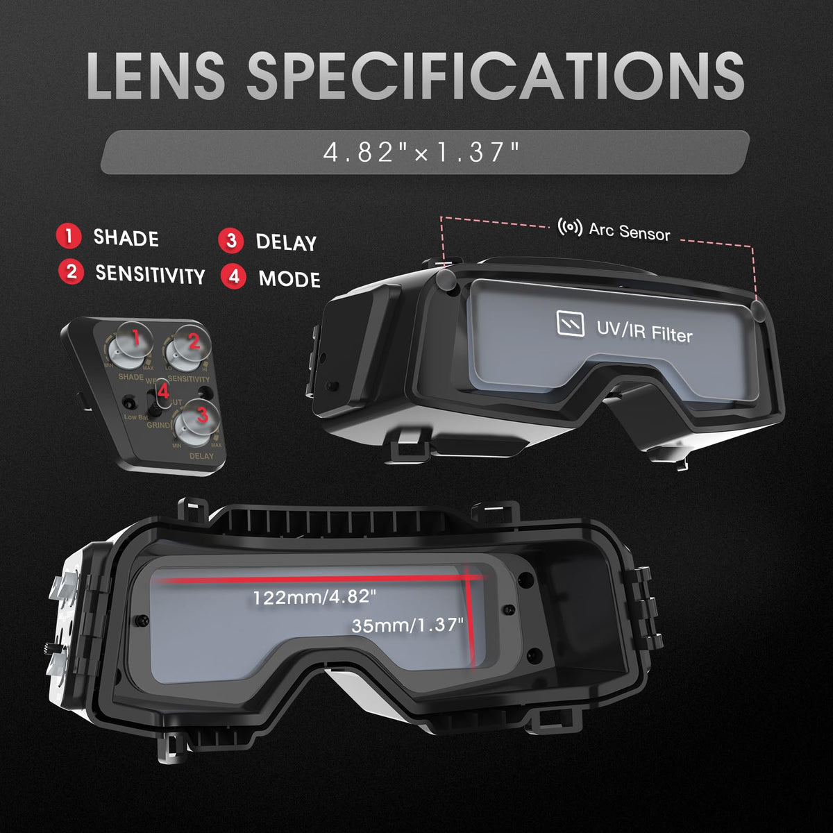Auto-Darkening Welding Goggles with Mask Y64622