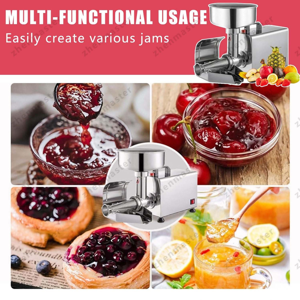 450W Stainless Steel Electric Tomato Strainer E6351
