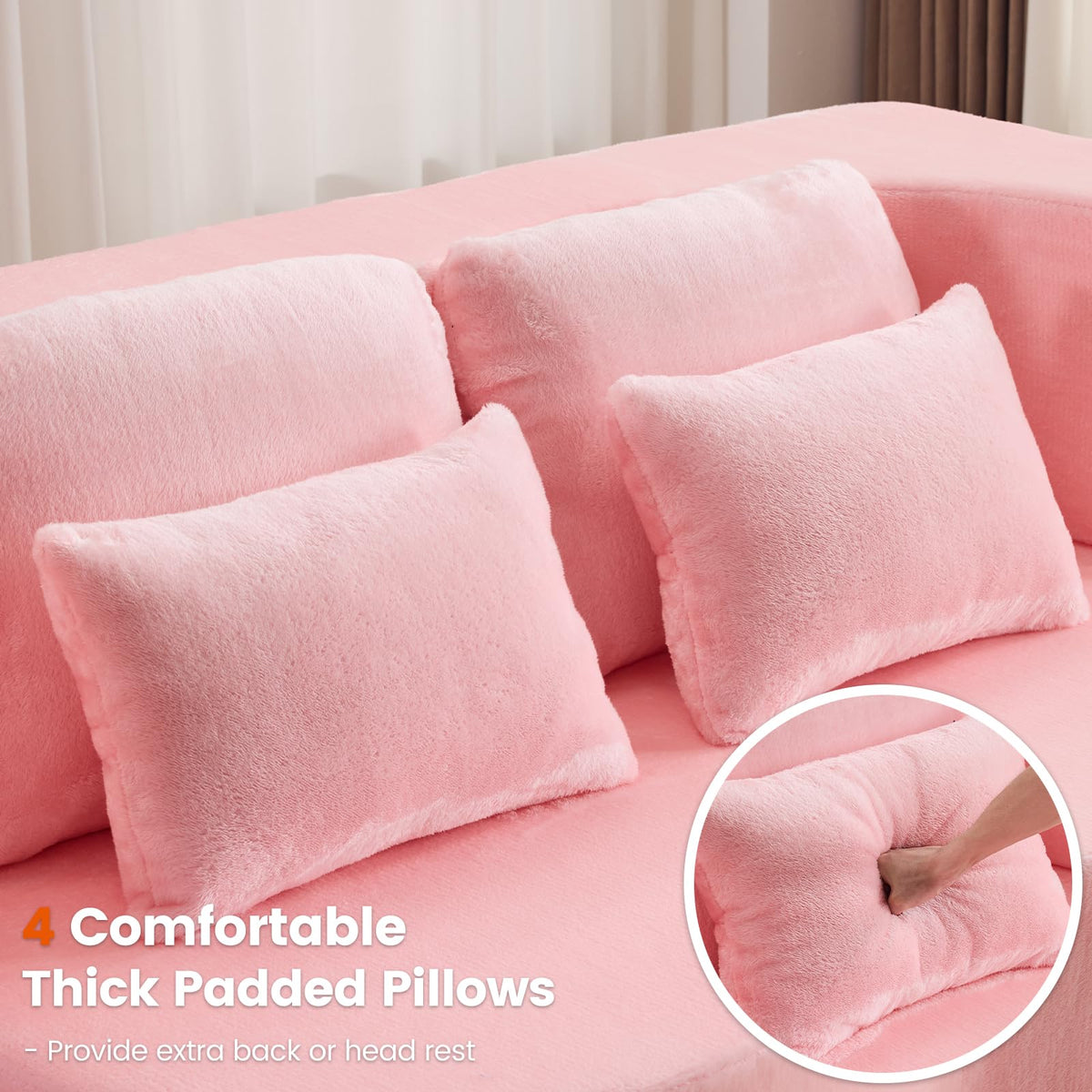 Pink Convertible Sofa Bed W952