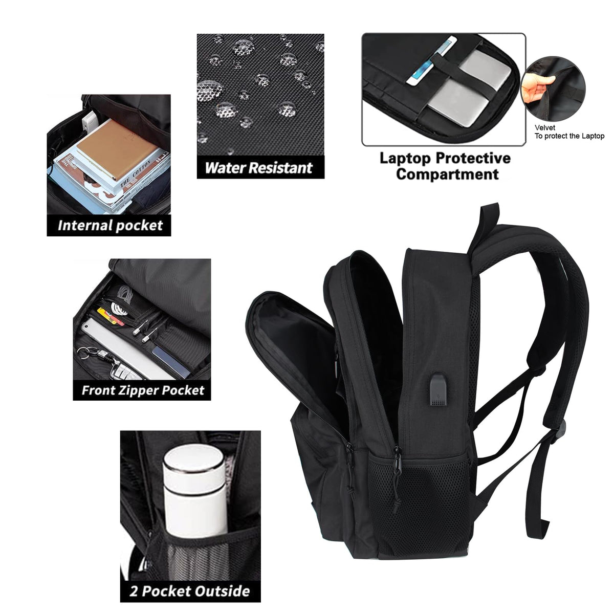 Anti Theft Laptop Backpack with USB Charging Port O15592