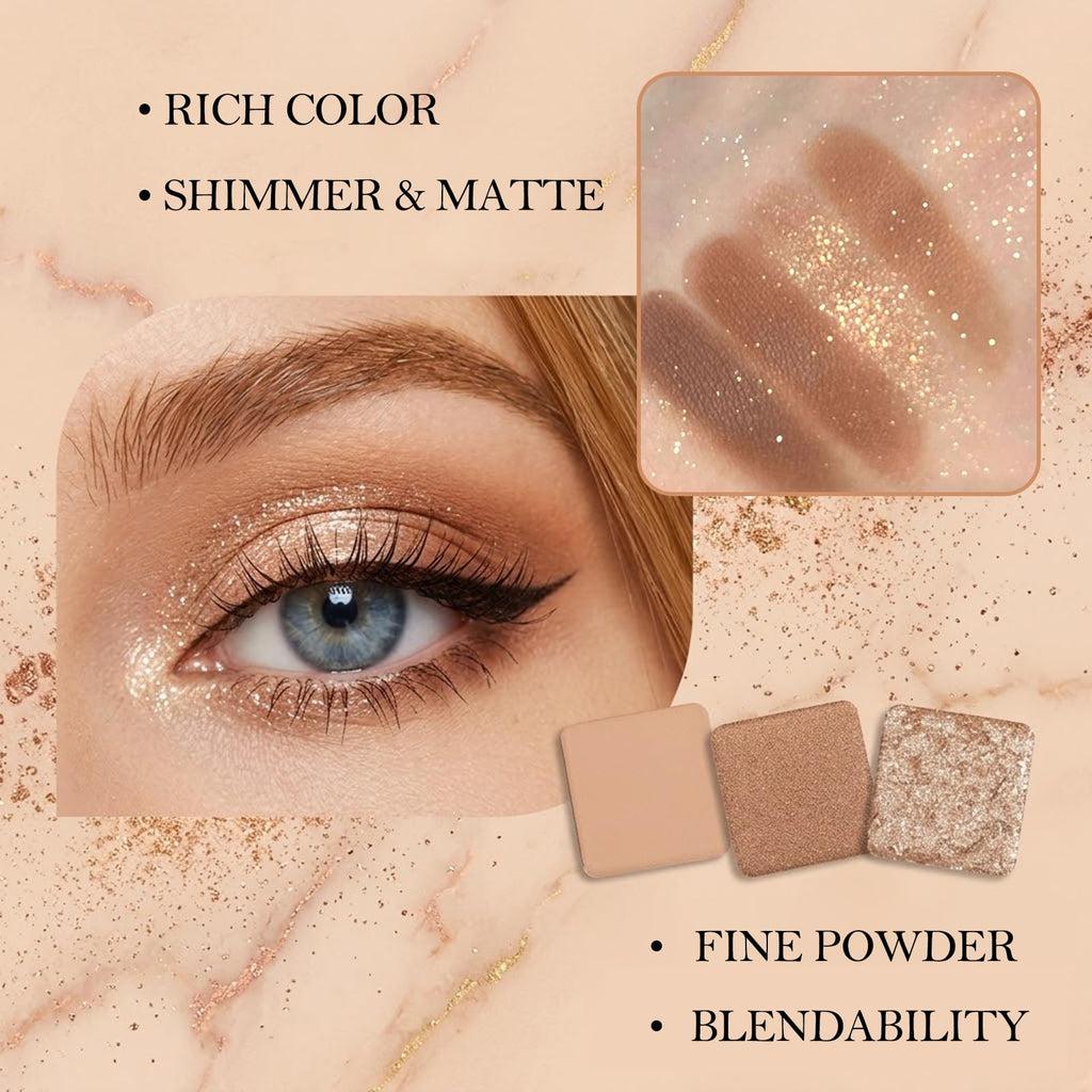 9 Colors Matte Shimmer Glitter Eyeshadow Palette Y7288