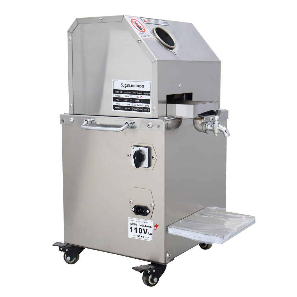 110V 750W Electric Sugar Cane Juicer with 3 Stainless Steel Rollers S3923