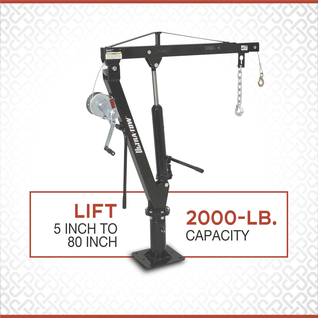 Hydraulic Pickup Truck Crane with Hand Winch 2000-Lb. Capacity A4442