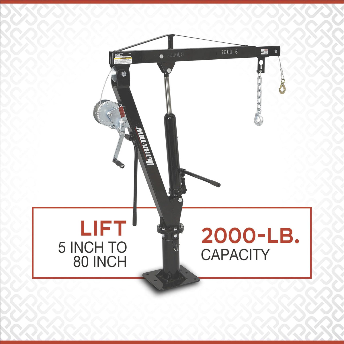 Hydraulic Pickup Truck Crane with Hand Winch 2000-Lb. Capacity A4442