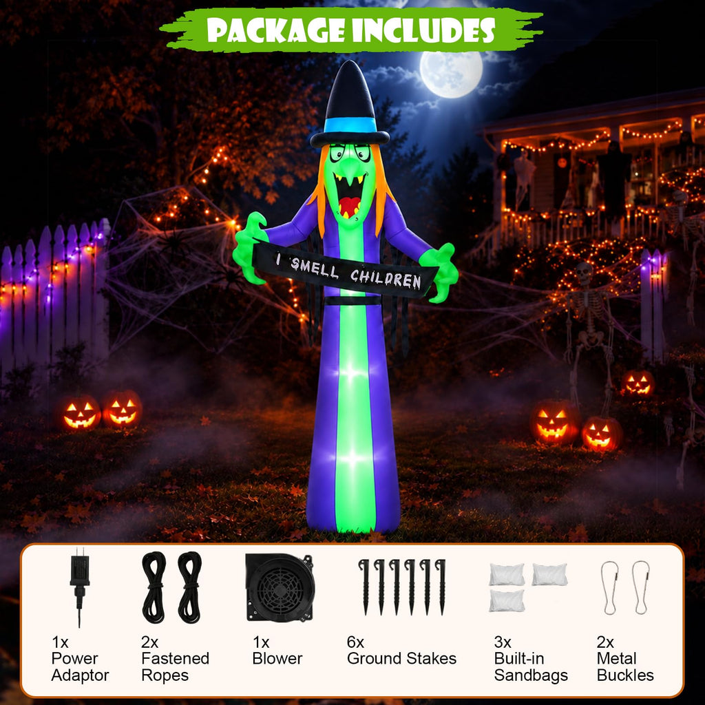 8FT LED Inflatable Witch Yard Decor B543
