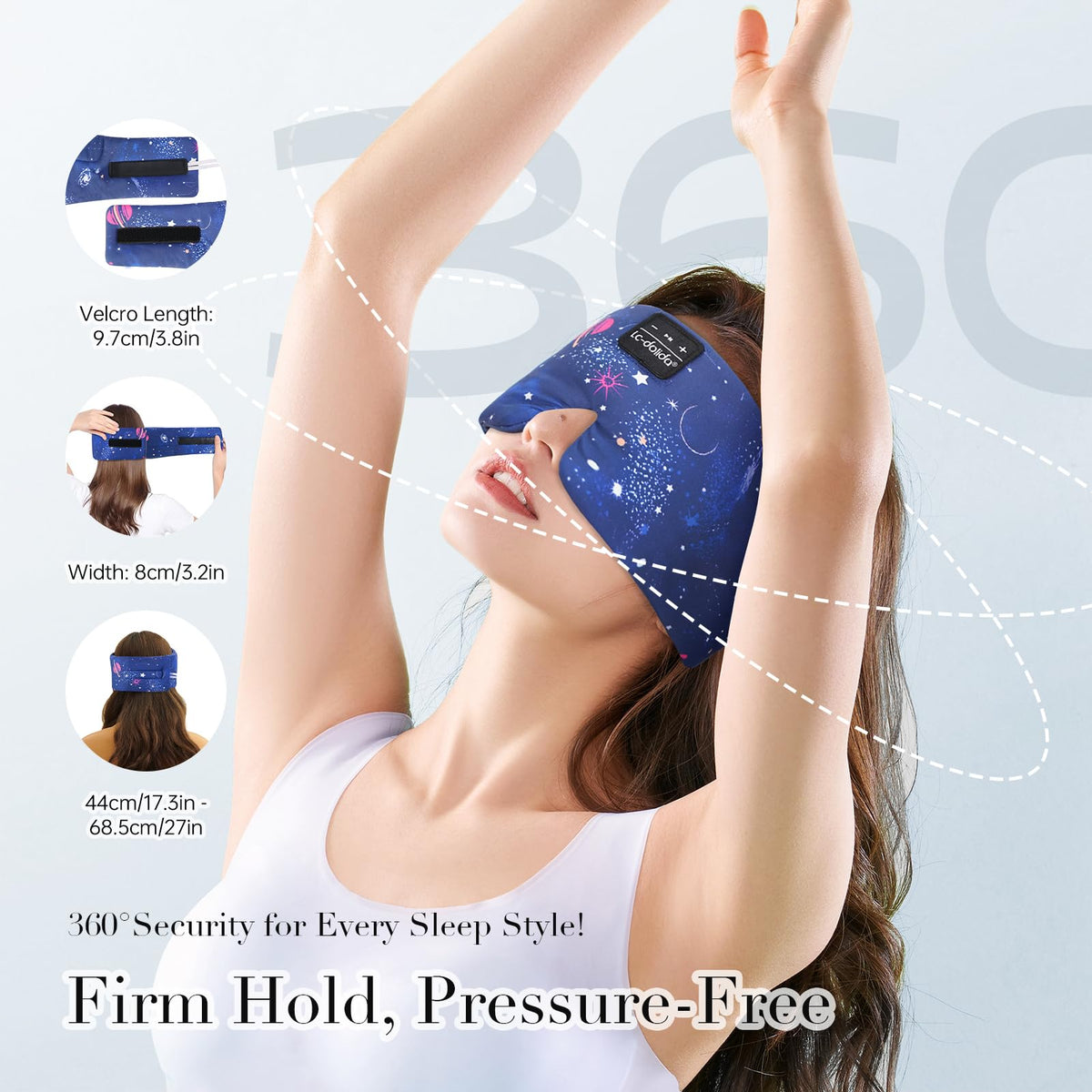 Sleep Mask with Bluetooth Headphones and Silk Sleep Mask M478