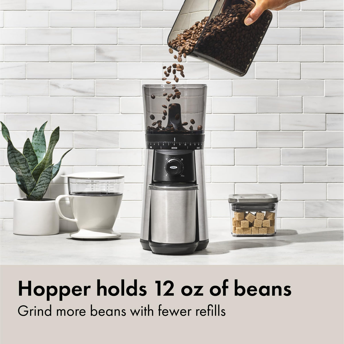 Electric Coffee Bean Grinder 12 Oz Silver Y796