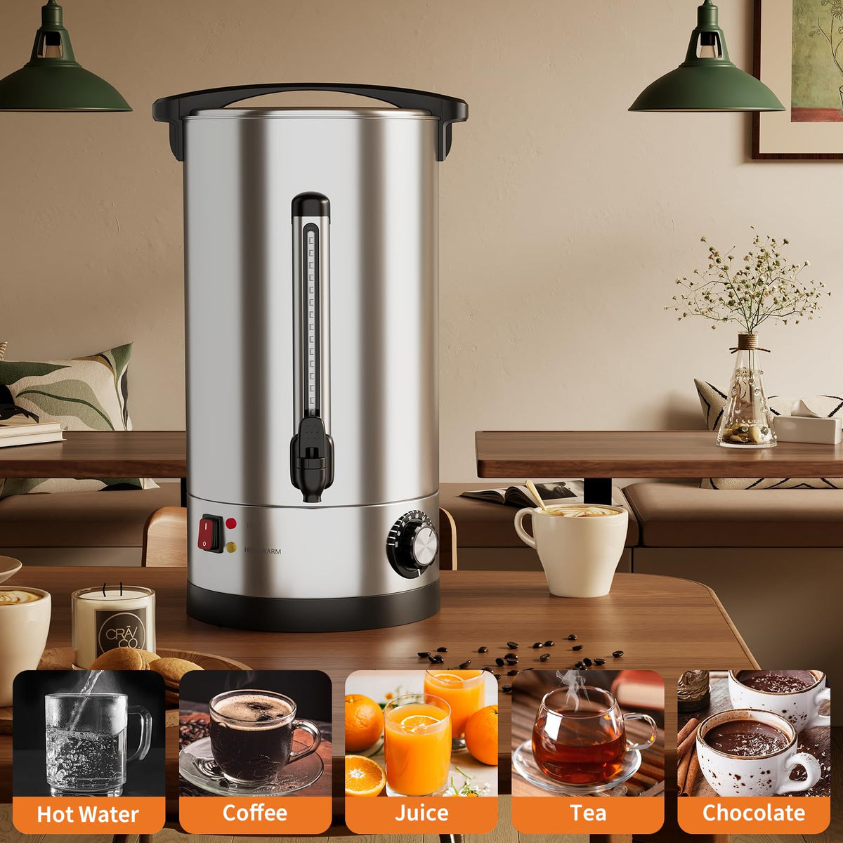 10L Stainless Steel Commercial Coffee Urn P81823