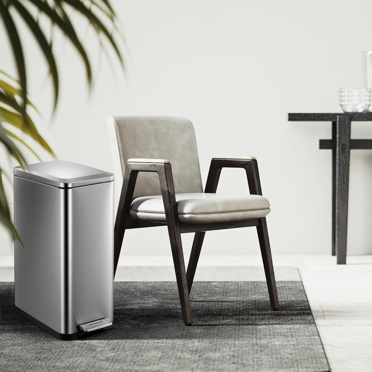 50L Slim Stainless Steel Kitchen Trash Can L19099