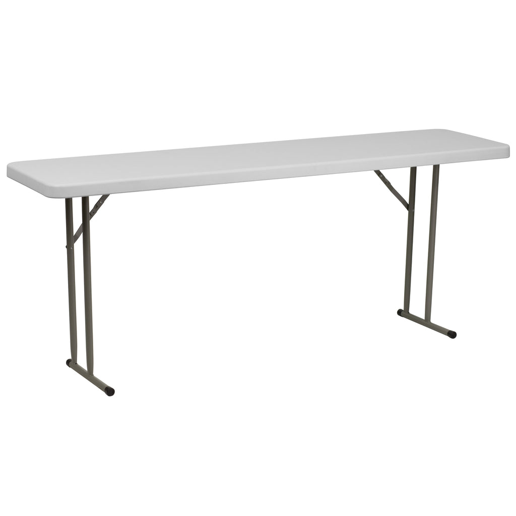 Plastic Folding Table, Granite White, 10-Pack Z61199