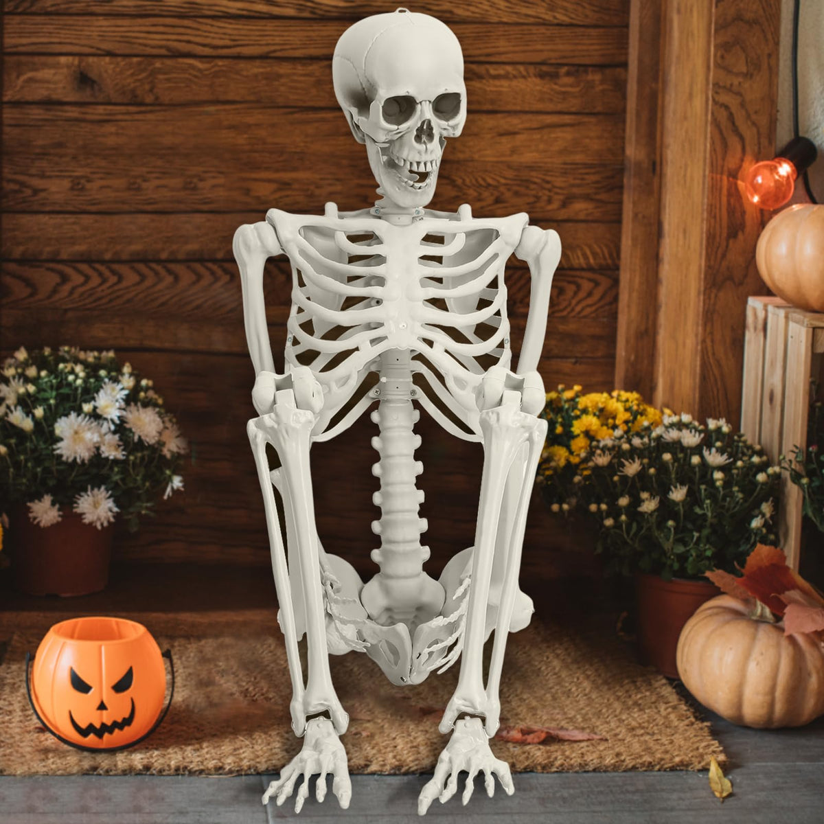5.4FT Posable Full Body Skeleton with Movable Joints R3549