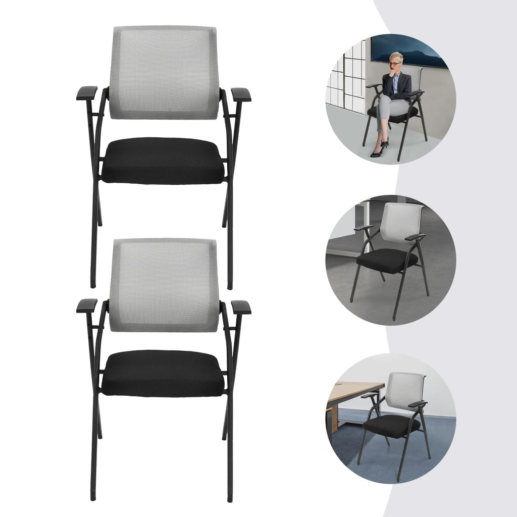 2 Pack Grey Mesh Office Chair with Arms Z44687