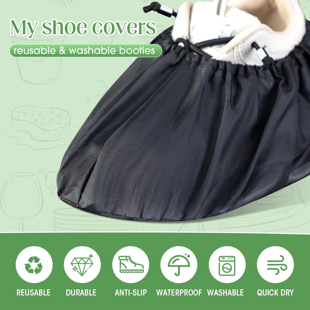 8 Pairs Reusable Waterproof Non Slip Shoe Covers X-Large T190