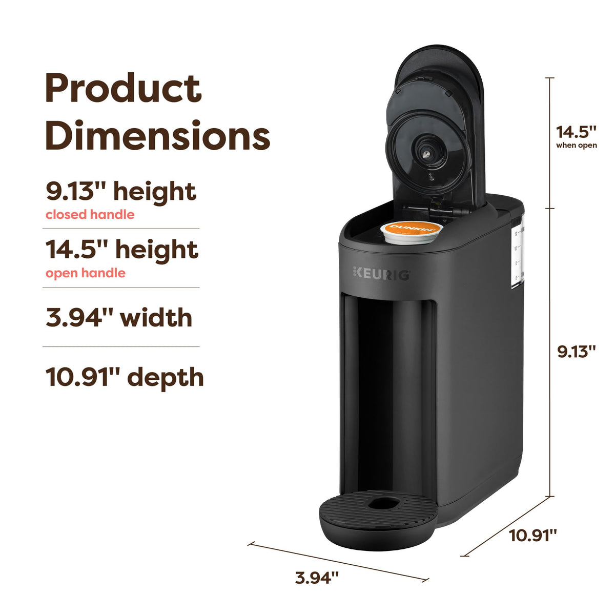 Single Serve K-Cup Pod Coffee Maker, Black Q815