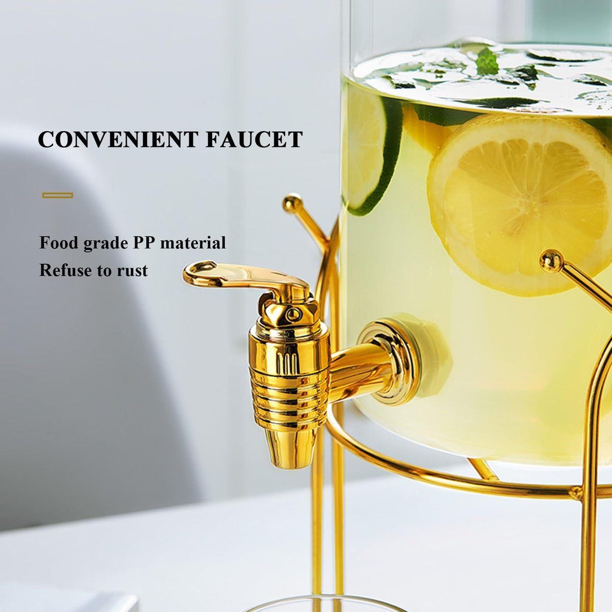 Glass Beverage Dispenser with Stand and Spigot K277473