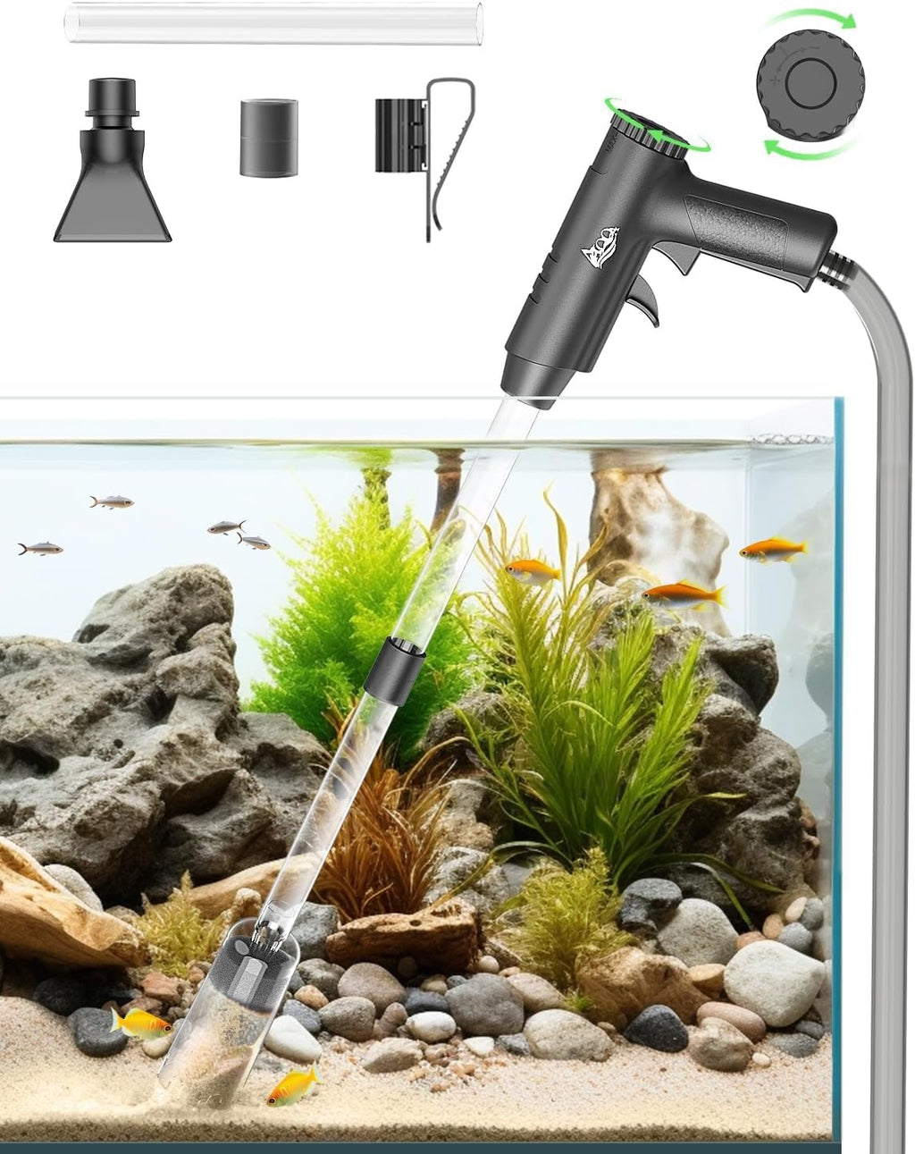 Aquarium Gravel Cleaner with Water Flow Adjustment D79119