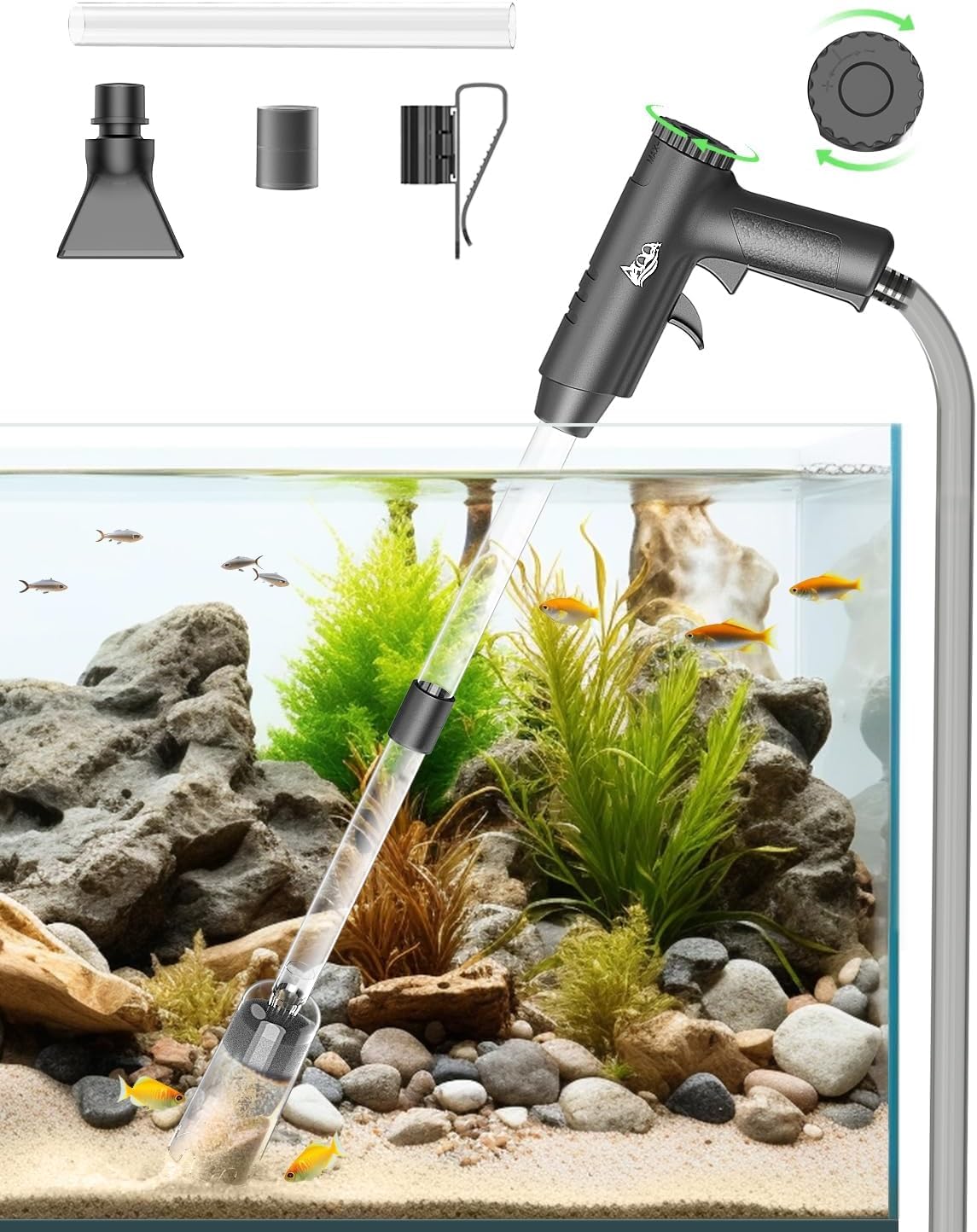 Aquarium Gravel Cleaner with Water Flow Adjustment D79119