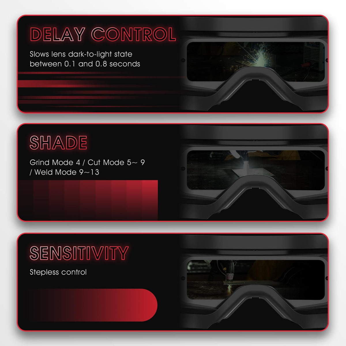 Auto-Darkening Welding Goggles with Mask Y64622