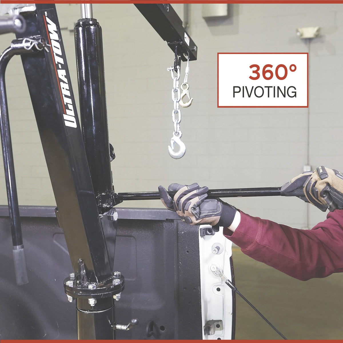 Hydraulic Pickup Truck Crane with Hand Winch 2000-Lb. Capacity A4442