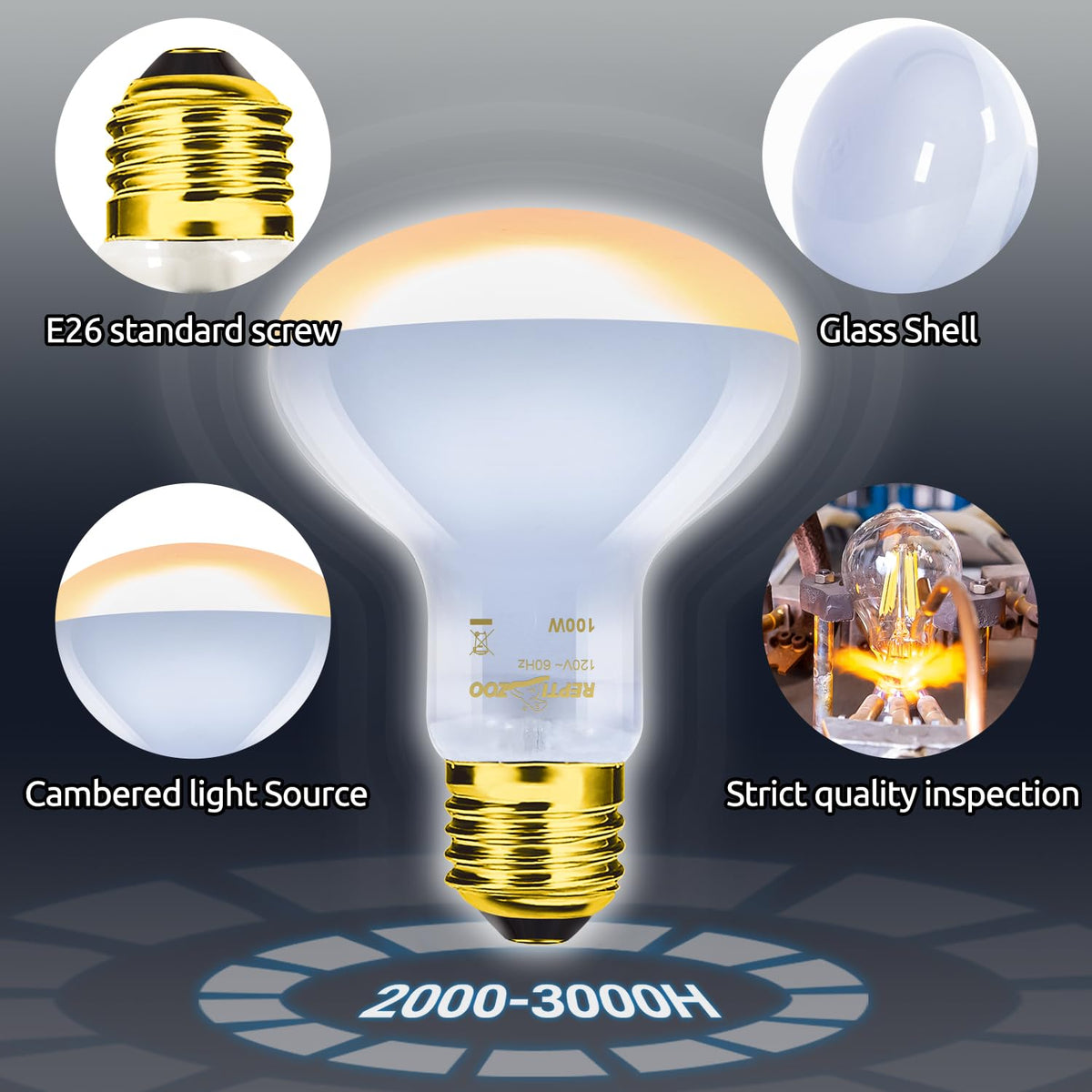 Dual Reptile Light Fixture & 100W Basking Spot Light with 26W UVA UVB Bulb Combo Pack B309447