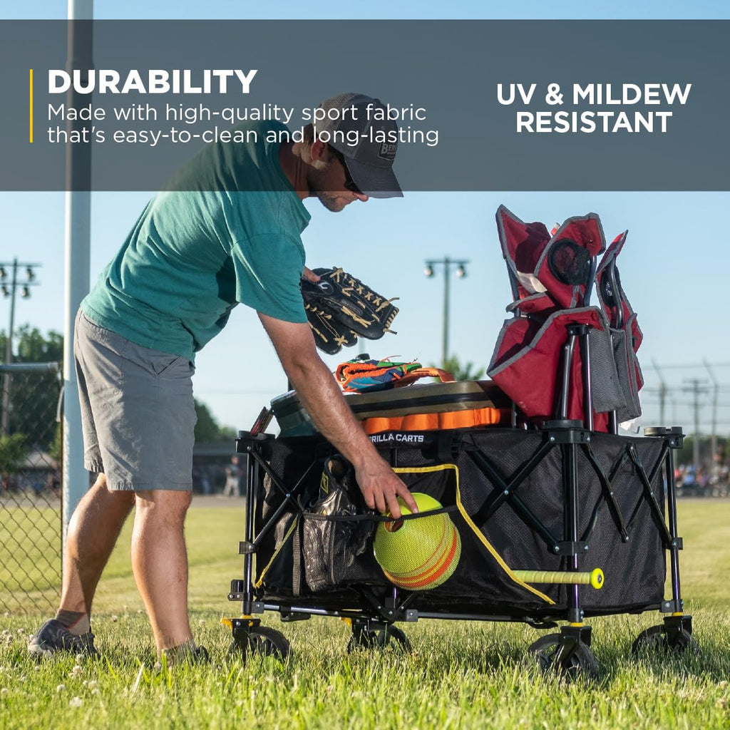 Collapsible Folding Outdoor Utility Wagon, 7 Cu Ft, Black Z12985