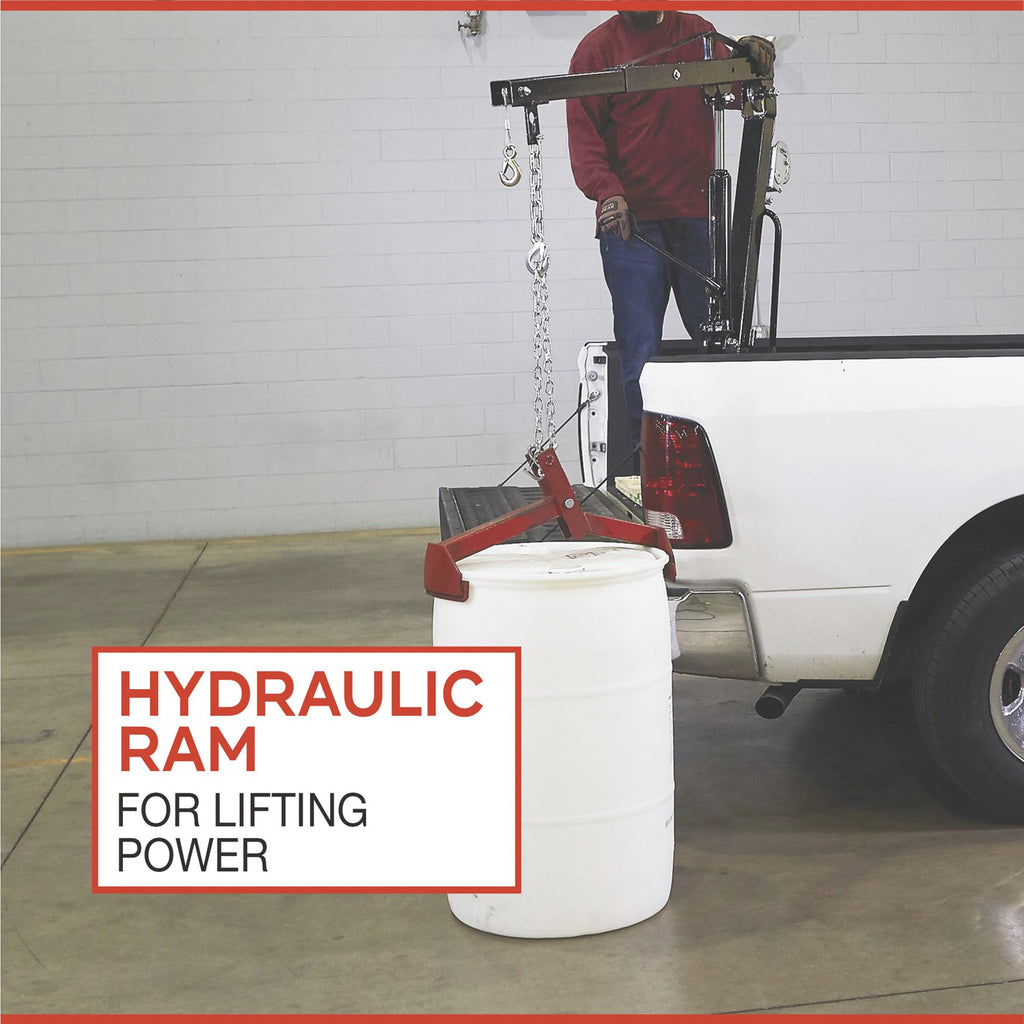 Hydraulic Pickup Truck Crane with Hand Winch 2000-Lb. Capacity A4442