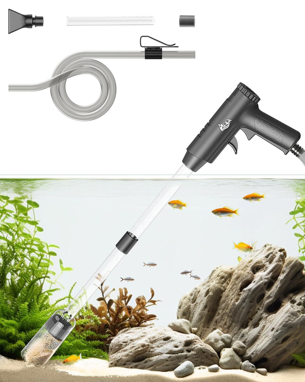 Aquarium Gravel Cleaner with Water Flow Adjustment D79119