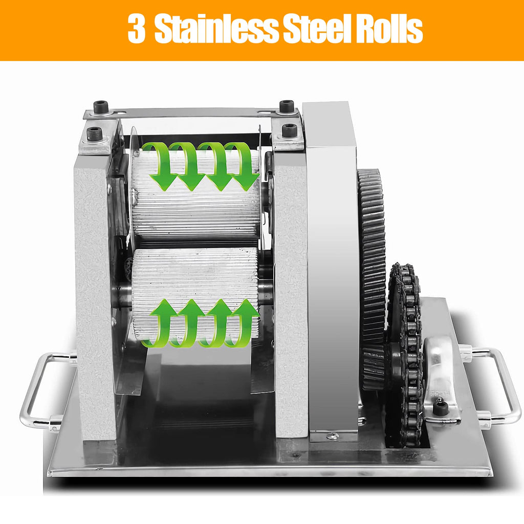 110V 750W Electric Sugar Cane Juicer with 3 Stainless Steel Rollers S3923