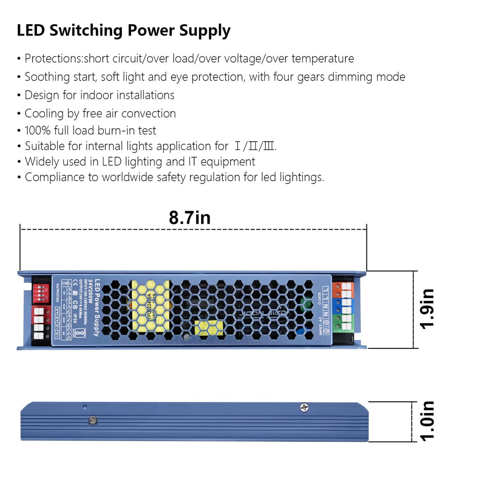 24V 200W LED Driver Switching Power Supply X7477