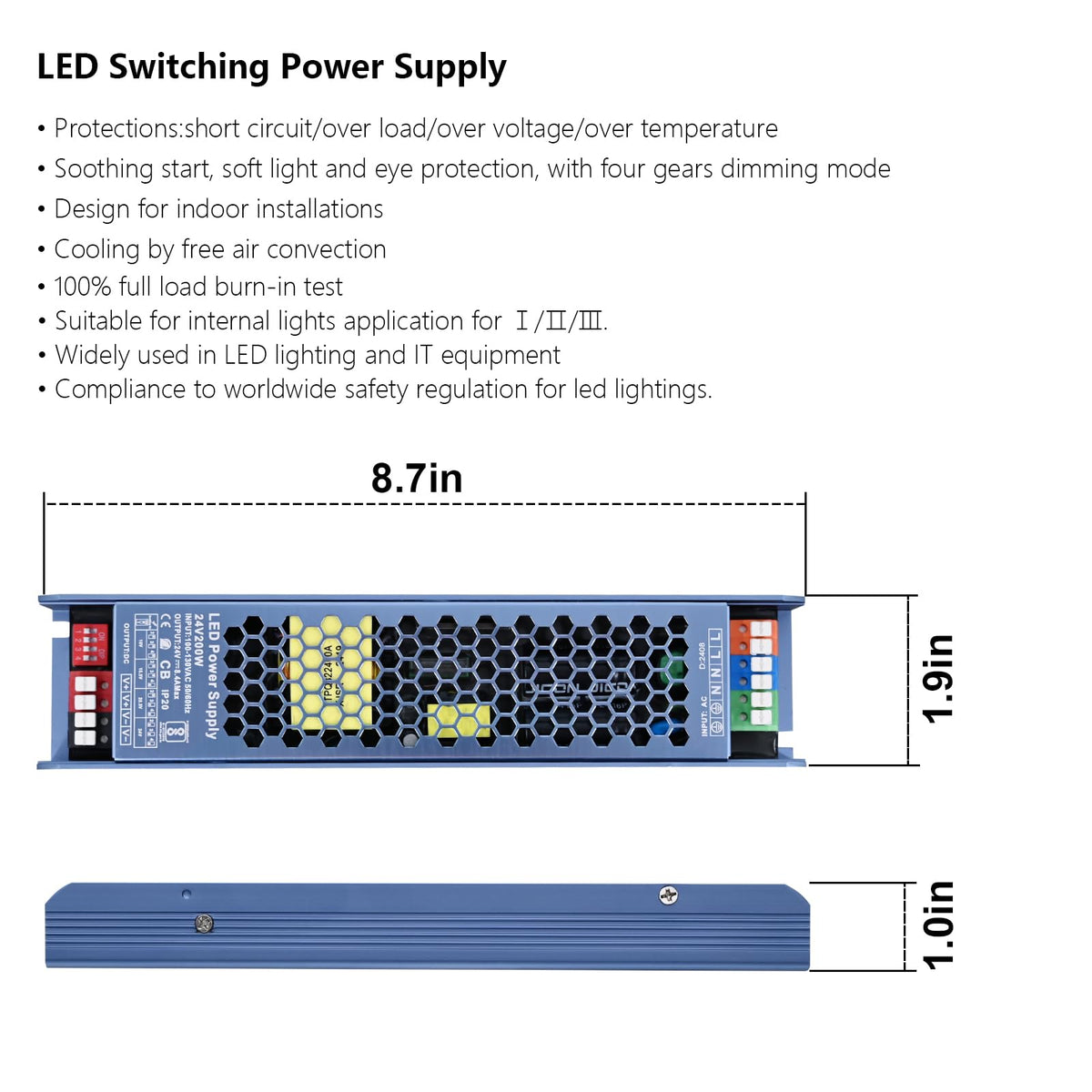 24V 200W LED Driver Switching Power Supply X7477