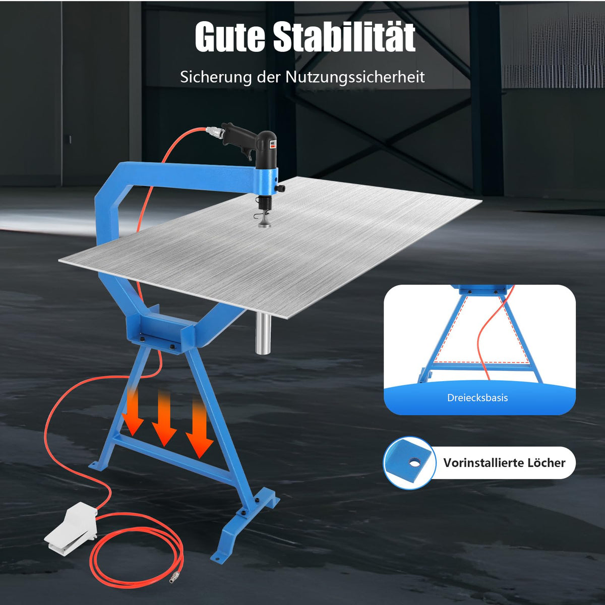 Pneumatic Planishing Hammer with 3 Anvils and Foot Pedal Q525424