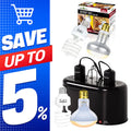 Dual Reptile Light Fixture & 100W Basking Spot Light with 26W UVA UVB Bulb Combo Pack B309447