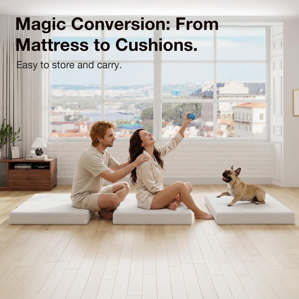 4 Inch Memory Foam Tri-fold Mattress Topper W8203
