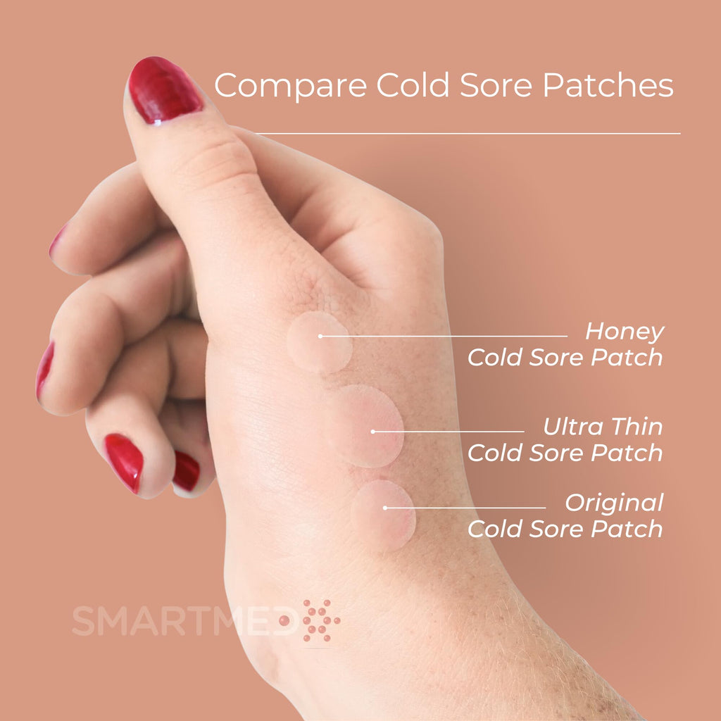 15 mm Hydrocolloid Cold Sore Patches with Lysine, Honey, Zinc & Lemon Balm, 24 Count Z378