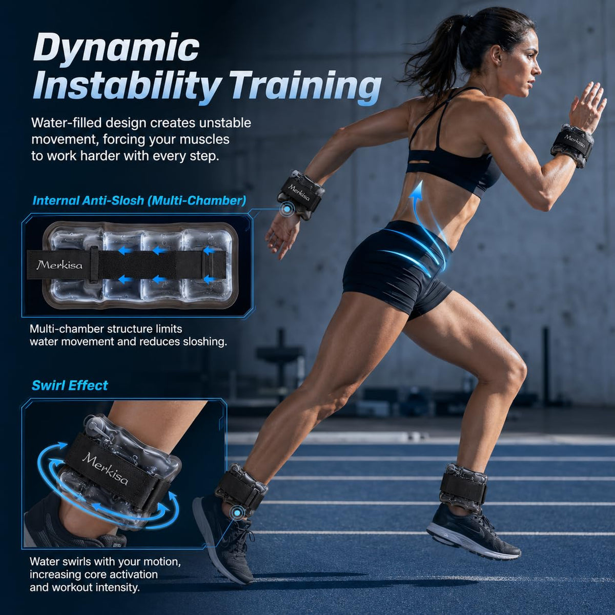 Adjustable Water-Fillable TPU Ankle and Wrist Weights Set J116288
