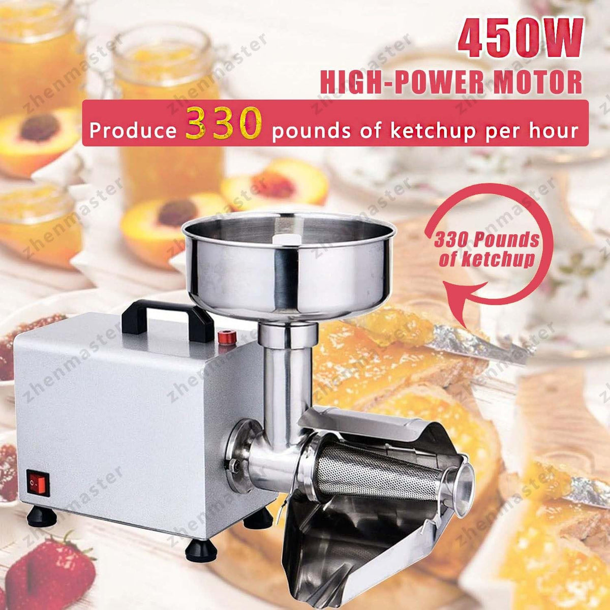450W Stainless Steel Electric Tomato Strainer E6351