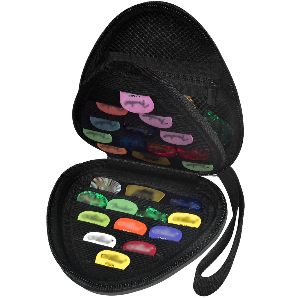 Black Guitar Pick Case with Mesh Pocket X551
