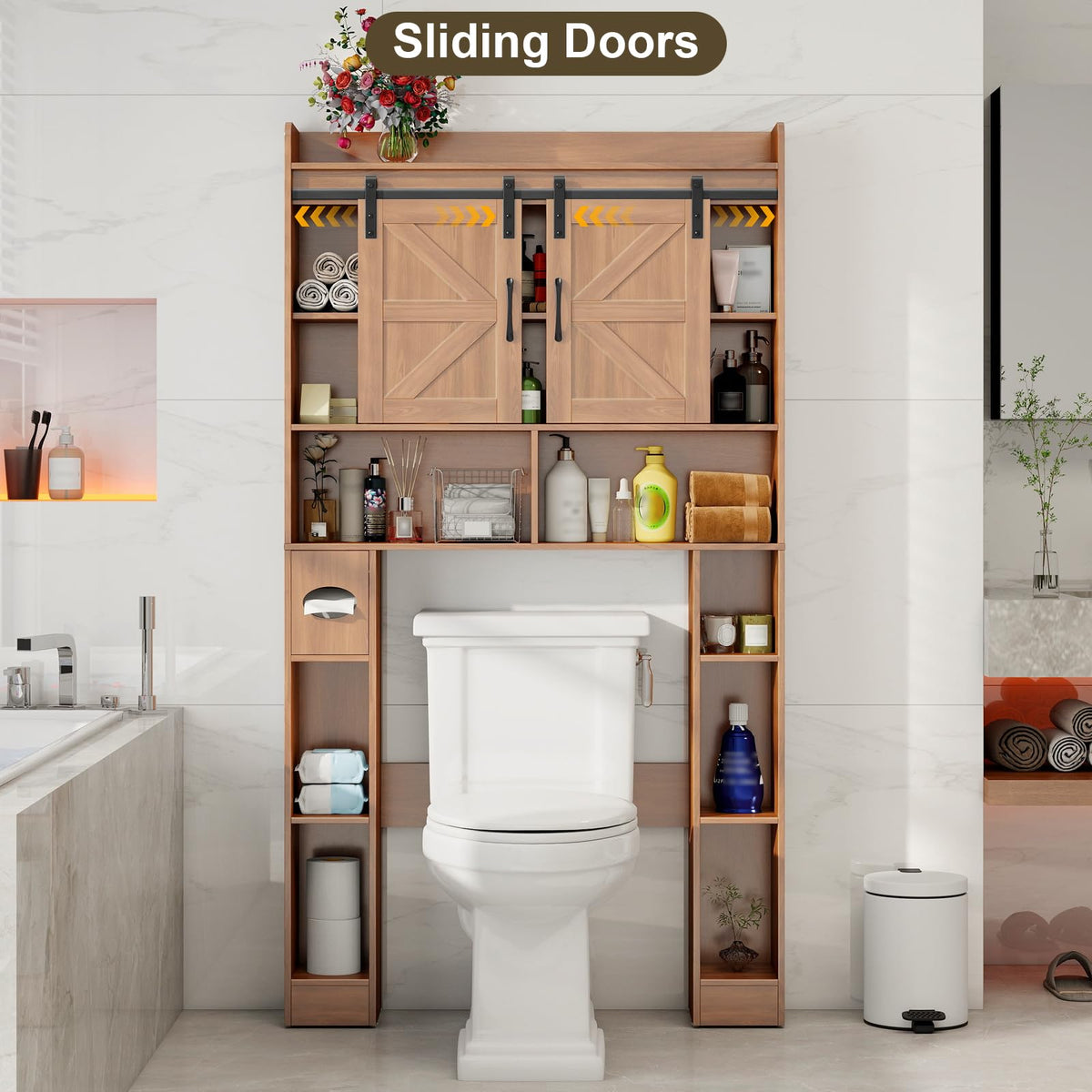 Over The Toilet Cabinet with Sliding Doors R877317