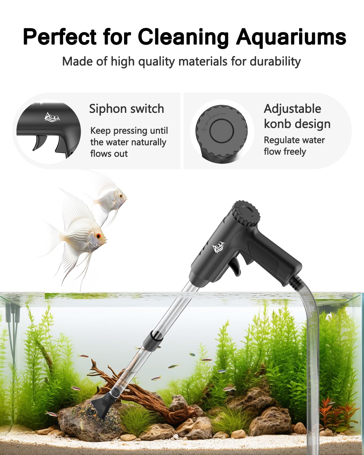 Aquarium Gravel Cleaner with Water Flow Adjustment D79119