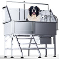 46" Stainless Steel Dog Washing Station with Stairs D7398