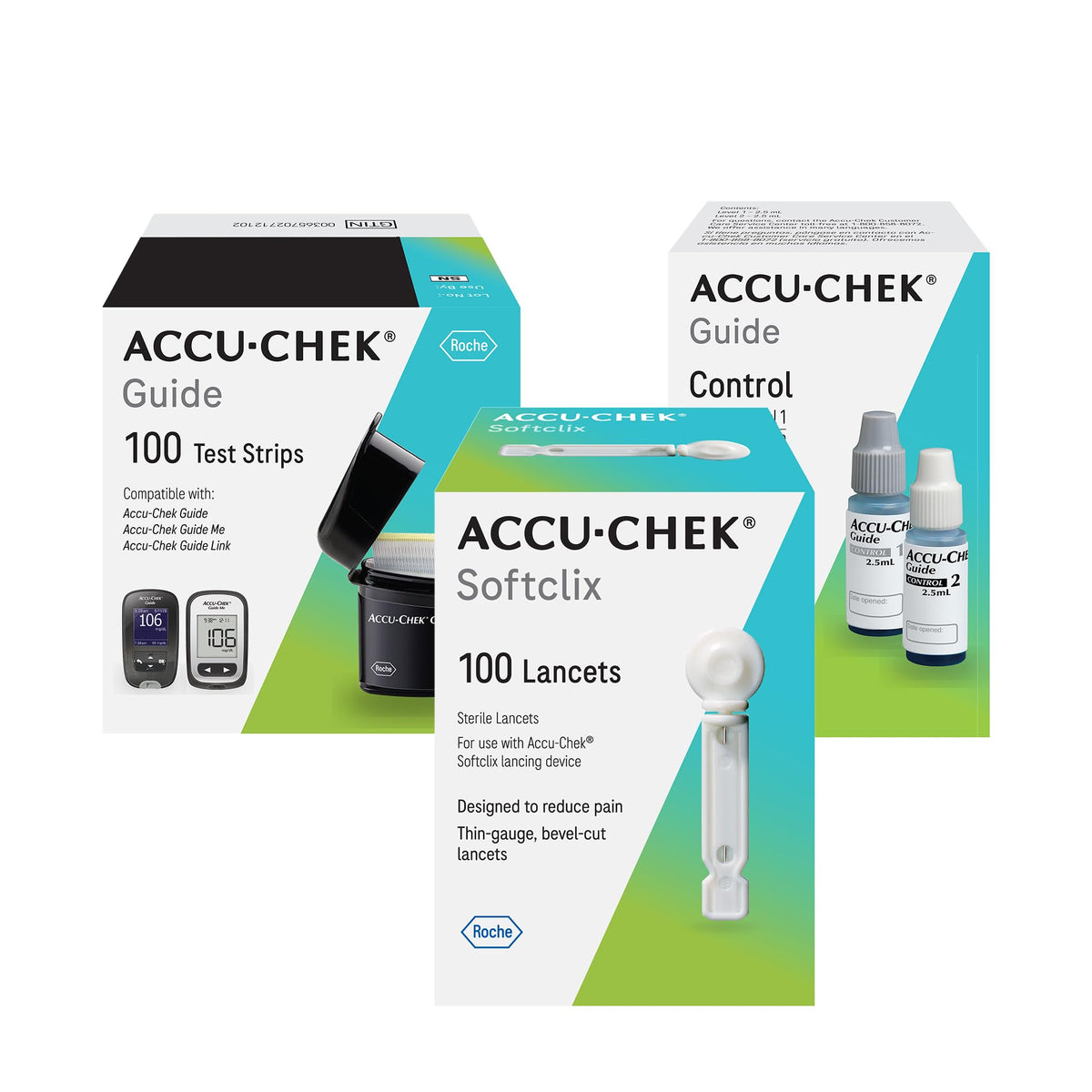 Guide Test Strips and Lancets Bundle, 100 Strips P8872